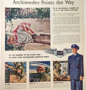 Archimedes US Air Force Officer Military Recruiting Vintage 1951 Magazine Print - Bild 1 von 7