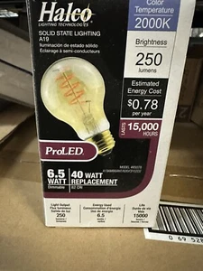 6.5W LED Light Bulb Amber Medium Screw Base 120V - HALCO-A15AMB5ANT-820-LED2 - Picture 1 of 2