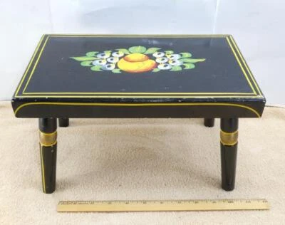 Banco de madera frutal holandés pintado vintage Tole Pennsylvania reposapiés ¡arte popular!! Foto 1 de 4