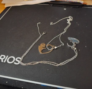 Paarkette mit Paaranhänger Edelstahl Katze - Bild 1 von 2