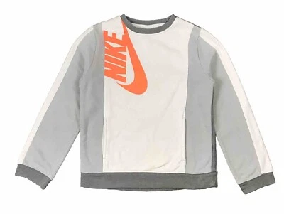 Suéter Pullover Nike Sportswear Niños Estilo Deportivo Gris y Blanco Talla Mediana Foto 1 de 4
