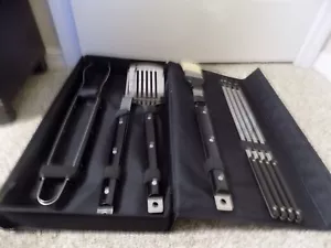 8 Piece BBQ Grill Tool Set Stainless Steel Utensils W/case - Picture 1 of 5
