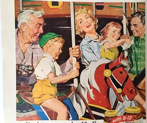 Carousel Horse J R Watkins Vitamins Kids Vintage 1957 Magazine Print Ad - Picture 1 of 7