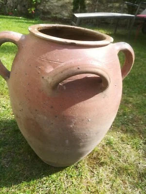 RARE ANCIENNE CRUCHE/BONBONNE/POT EN GRES 19 EME- 4 ANSES-ART POPULAIRE - Photo 1/4