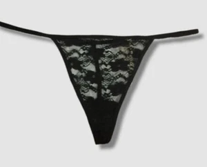 NWOT Jessica Simpson Women’s Black Floral Lace Nylon Blend Thong Panties 1X - Picture 1 of 8