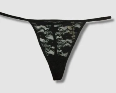 Bragas de tanga Jessica Simpson negras de encaje floral mezcla de nailon nuevas sin etiquetas 1X Foto 1 de 4