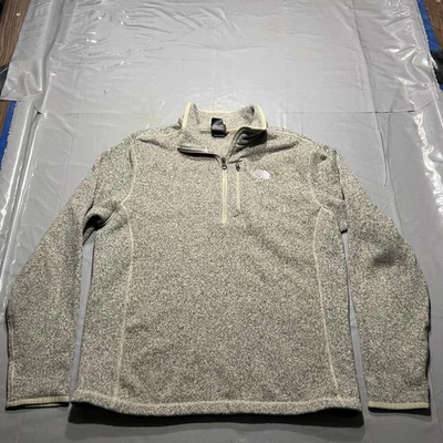 Suéter North Face Para Hombres Grande Gris Cuarto Cremallera Polar Pullover Chaqueta Exterior Foto 1 de 4