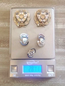 5 spille AUSILIARIE DA DONNA in metallo smaltato VFW - varie misure - 5 - 1/5 10K GF 28 grammi - Foto 1 di 6