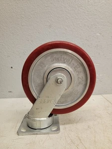 S-WH-8SWF 8x2 Hamilton Swivel Plate Caster, Aubin Swivel-EAZ® Dual Poly Wheels - Picture 1 of 15