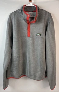 LL Bean Airlight Knit Ribbed Snap Pullover Gray Red Fitted Men’s XL TALL - Picture 1 of 5