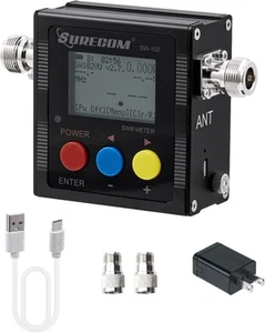 Mcbazel Surecom SW-102 Digital VHF/UHF 125-525Mhz Antenna Power & SWR Black - Afbeelding 1 van 7