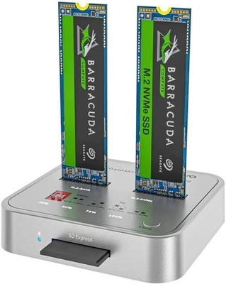 MAIWO K3016CL Dual-Bay M.2 SSD Docking Station with SD Express Card Port - NVME - Image 1 of 4
