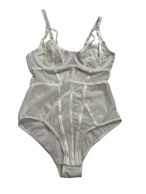 Peluche de malla estilo corsé Dreamgirl en blanco Foto 1 de 3