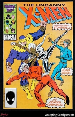 1986 Marvel Comics Uncanny X-Men #215 1st Stonewall, Crimson by Chris Claremont - Image 1 of 2