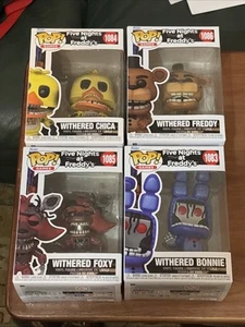 Funko Pop! Games FNAF Withered Five Nights at Freddy's S9 Set of 4 IN HAND - Picture 1 of 9