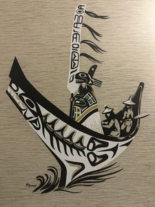 Serigraph 4 Canadian First Nations Artist Germaine Mauriaucourt (1932-2001) - Picture 1 of 9