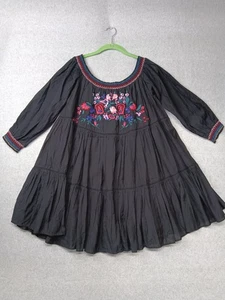 Free People Dress, Size L, Black with Embroidery - Picture 1 of 5