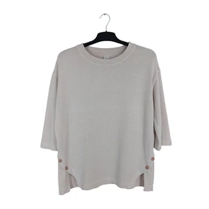 Poetry Size 10 Pale Pink 55% Hemp 45% Cotton 3/4 Sleeve Button Detail Tunic Top - Picture 1 of 9