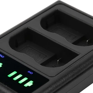 Micro/Type‑C Dual Port Doppel Display Dual Dock Ladegerät Für En‑El1 CHP - Afbeelding 1 van 20