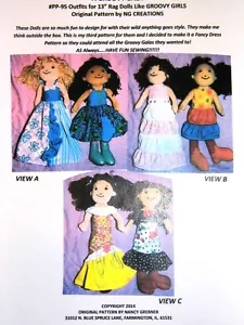 NG Creations Pattern #3 Sew Six Party Dresses that fit Groovy Girls Dolls - Picture 1 of 5