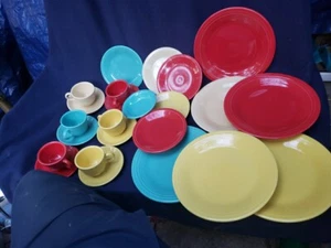 24 Piece Set. Fiestaware Four Place Breakfast Setting For 6 - Homer Laughlin - Picture 1 of 14