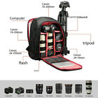 Professional Large DSLR Camera Bag Photo Bag w/Divided Pouch Fr Canon Nikon Sony