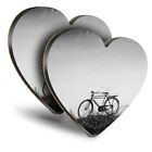 2x Heart MDF Coasters - BW - Vintage Bicycle Bike Sunset  #38684