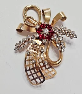Funkelnde 40er Jahre Gold-filled Bouquet Pin/Brosche von Phyllis.  Kostenloser Versand in die USA* - Bild 1 von 3