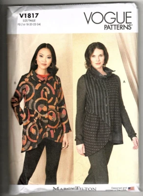 Vogue V1817 Womens 16 - 24 Marcy Tilton Jacket and Vest Sewing Pattern New - Image 1 of 2