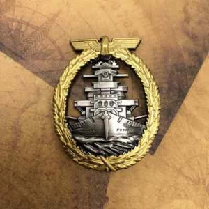 German Prussian High Seas Dual Color Metal Emblem Butterfly Buckle Emblem - Picture 1 of 6