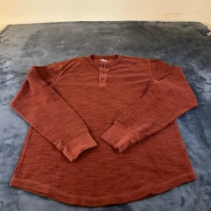 Old Navy Henley Shirt Long Sleeve Casual Everyday Top Rust Color Mens Medium - Picture 1 of 7