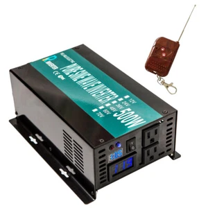 500W Pure Sine Wave Inverter 24V to 120V Power Converter Home Car Remote Control - Picture 1 of 10