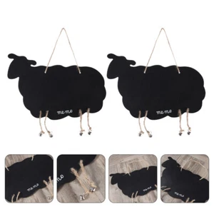 2 Pcs Wooden Small Blackboard Child Animal Shaped Chalkboard Hanging Mini - Picture 1 of 12