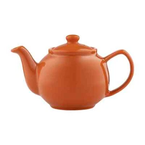 Orange teapot retro tea pot 6 cup capacity Burnt Orange ceramic high gloss - Picture 1 of 1