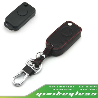 Leather Case Cover For Mercedes Benz M S CL ML E C SL Remote Flip Key 1 Button - Изображение 1 из 4