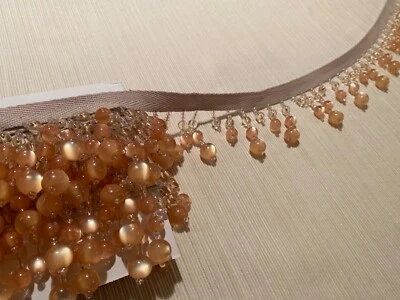 KRAVET T30276 Cuentas Gotas Ópalo Ámbar Algodón Cabecera Cuentas Pasamentería Borde POR Y Foto 1 de 4