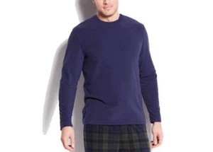 $101 Club Room Men'S Pajamas Soft Long-Sleeve Shirt Solid Blue Sleepwear Size S - Picture 1 of 1