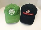 2 Budweiser Beer Green/Navy Baseball Strapback Caps Hats