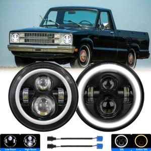 2PCS For Chevrolet Bel Air Halo Amber 7'' LED Headlights DRL Lights Angle Eyes - Picture 1 of 7