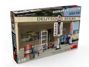 Modellauto Diorama modellbau Station Benzin Miniart German Gas Station 1:3 5 - Bild 1 von 1