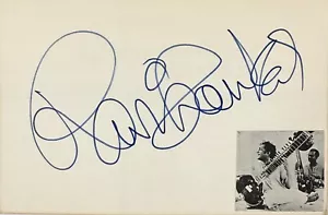 RAVI SHANKAR Autografo Firmato 4x6 CARTOLINA INDICE - Foto 1 di 5