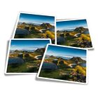 4x Square Stickers 10 cm - Komodo Island Air View Beaches  #21771