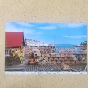 New Harbor, Maine - Paese aragosta - Cartolina d'epoca -Postata 1966 - Foto 1 di 4