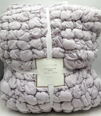 Pottery Barn Teen Recycled Marshmallow Jersey TWIN Comforter Quilt ~ Dusty Iris - Image 1 of 2