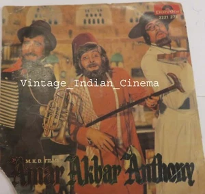 Amar Akbar Anthony 1977 Amitabh Rishi Bollywood Rare Vinyl 7" Ep Records 2221278 - Picture 1 of 6
