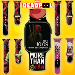 Marvel Deadpool Strap for Apple Watch All Series iWatch 49 45 44 42 41 40 38mm - Picture 1 of 8