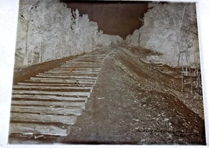 aprox. Placa fotográfica de vidrio 1917 - Illinois Central Railroad Construction cx - Imagen 1 de 4