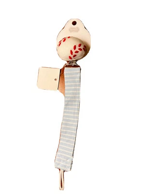 New Mud Pie Baseball Knit Stripe Pacifier Pacy Clip Baby Newborn 11680032 NWT - Image 1 of 4