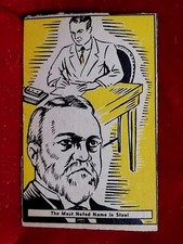 1937 D146 ANDREW CARNEGIE Thrilling Moments Donut Corp. vtg 30s Strip Card