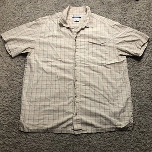 Columbia kariertes Hemd mit Knopfleiste beige Herren Größe XL Extra Large Kurzarm - Bild 1 von 10